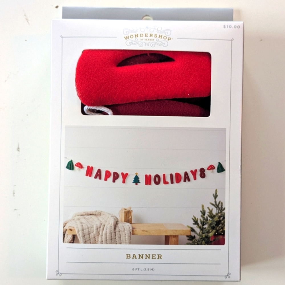 Happy holidays mushroom tree felt Christmas banner Target Wondershop